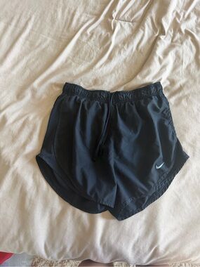 Nike Black Women's Athletic Running Shorts with Silver Swoosh
